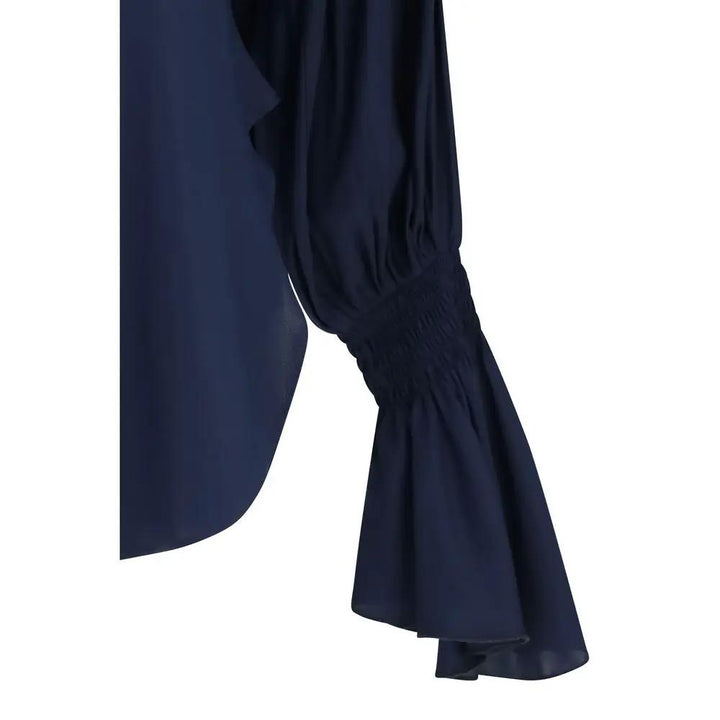 Ella Sample Sale | Ella Blue Silk Shirt - | Designer outlet