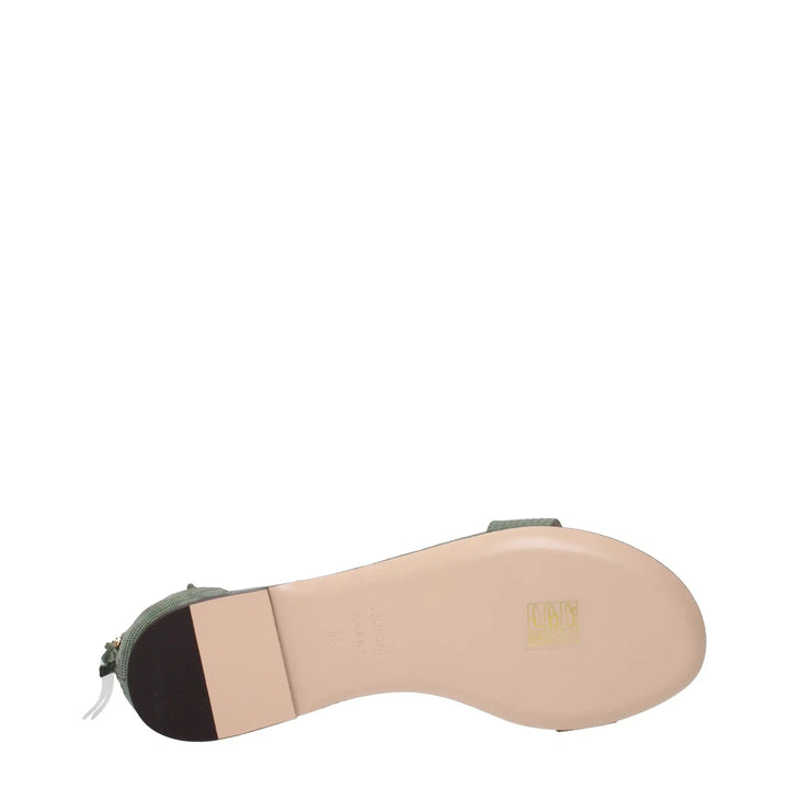 Tom Ford Sample Sale | Tom Ford Green Leather Flat Sandals - | Designer outlet