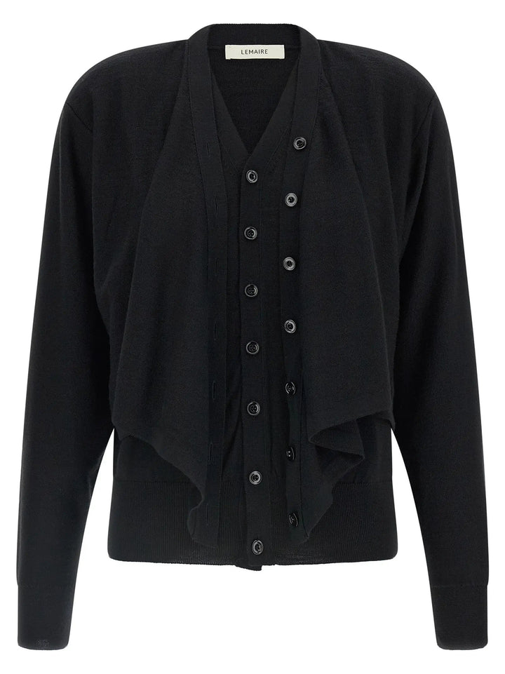Lemaire Sample Sale | Lemaire Black Wool Cardigan - | Designer outlet