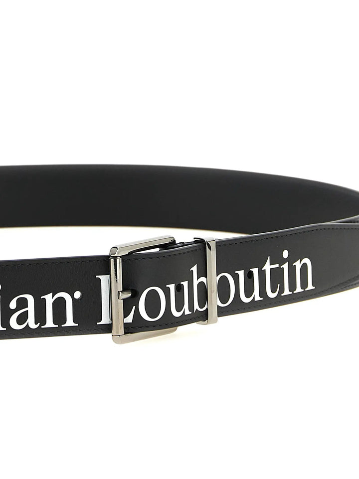 Christian Louboutin Sample Sale | Christian Louboutin Black Calfskin Regular Belt - | Designer outlet