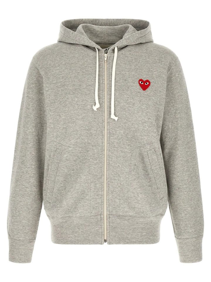 Comme Des Garçons Play Sample Sale | Comme Des Garçons Play Gray Cotton Cardigan - | Designer outlet