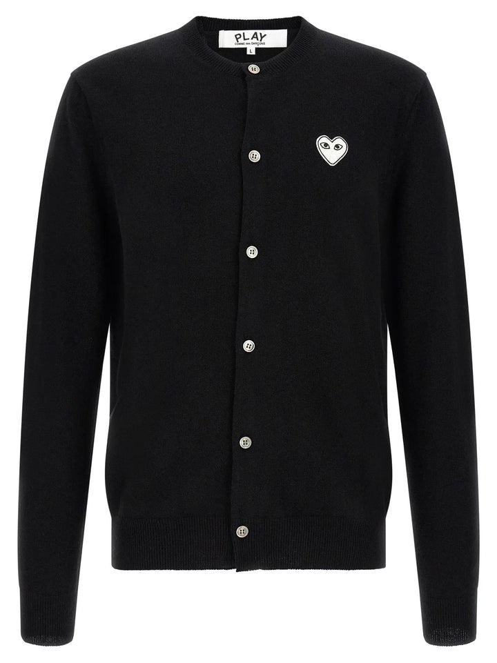 Comme Des Garçons Play Sample Sale | Comme Des Garçons Play Black Wool Cardigan - | Designer outlet