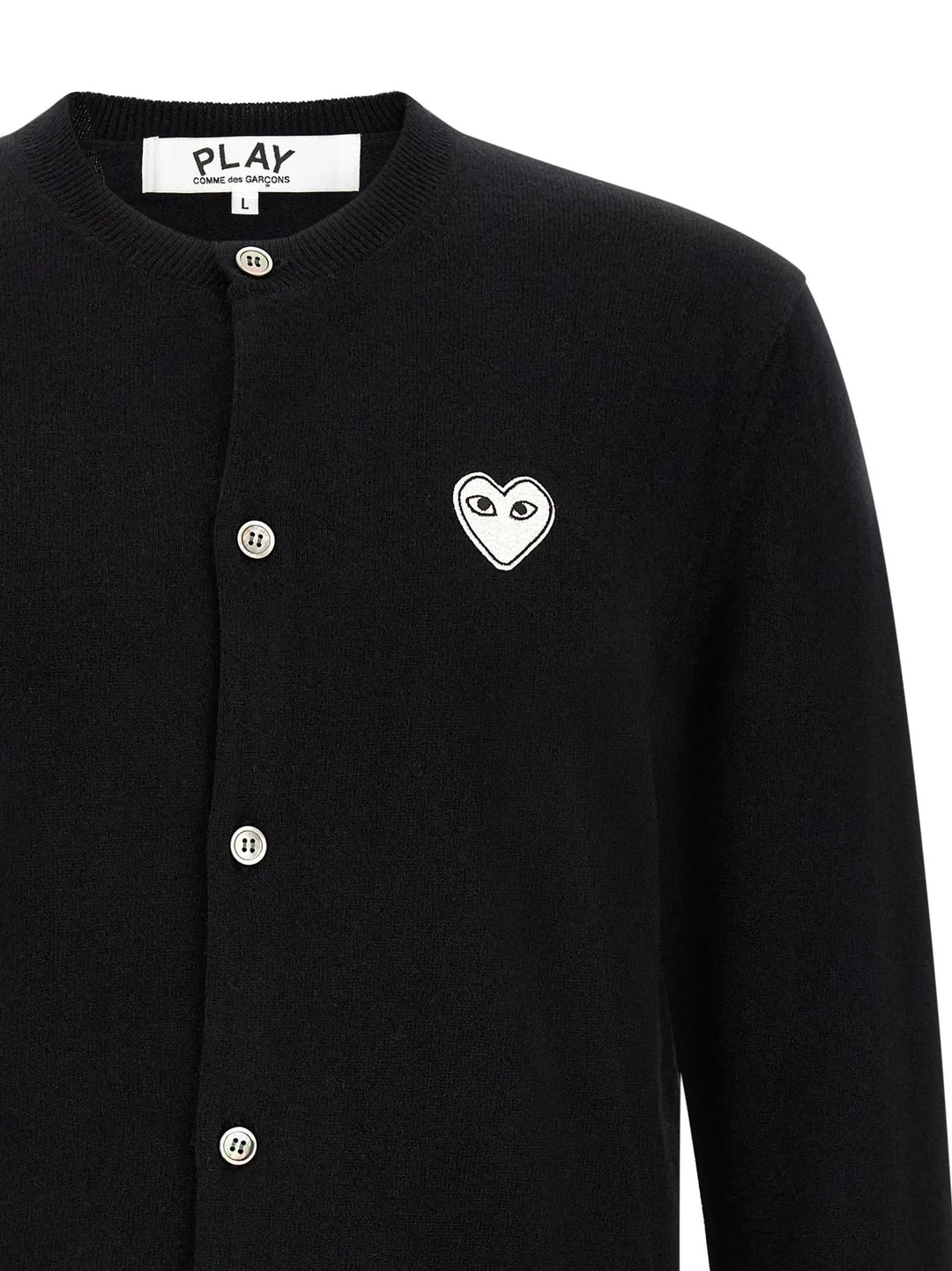Comme Des Garçons Play Sample Sale | Comme Des Garçons Play Black Wool Cardigan - | Designer outlet