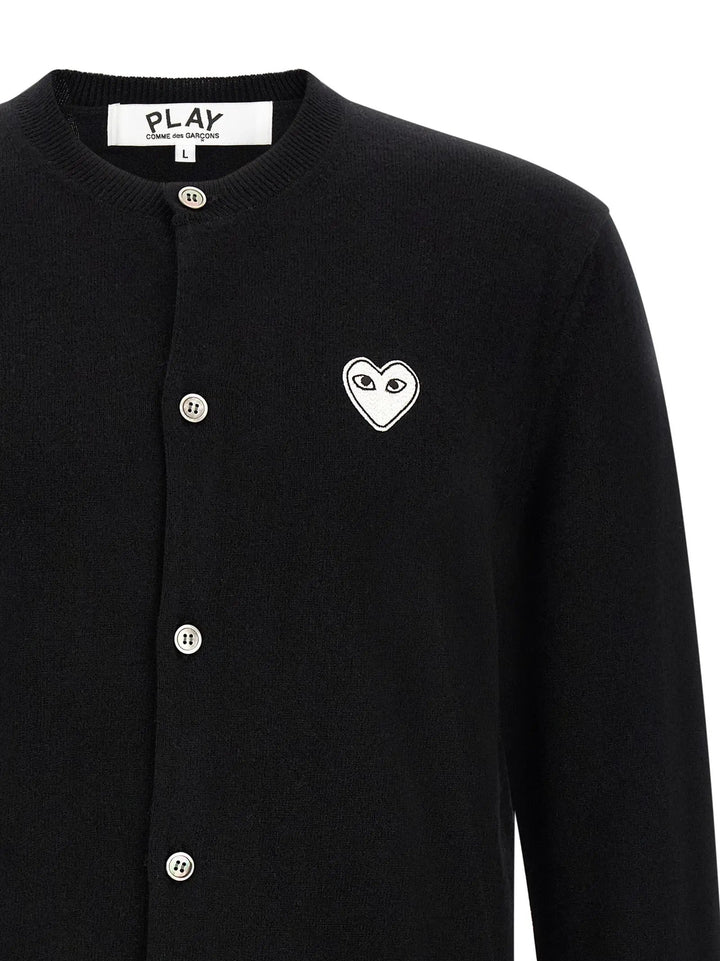 Comme Des Garçons Play Sample Sale | Comme Des Garçons Play Black Wool Cardigan - | Designer outlet
