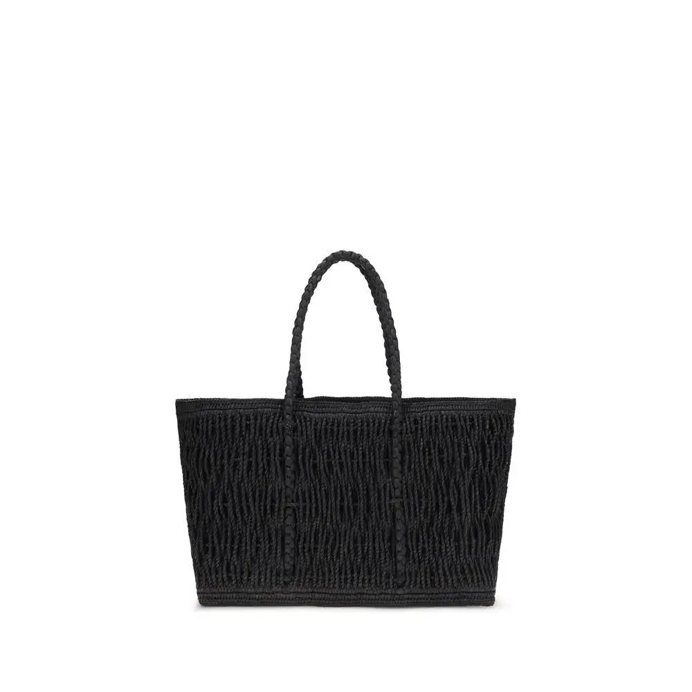The Row Sample Sale | The Row Black Raffia Shoulder Bag - | Designer outlet