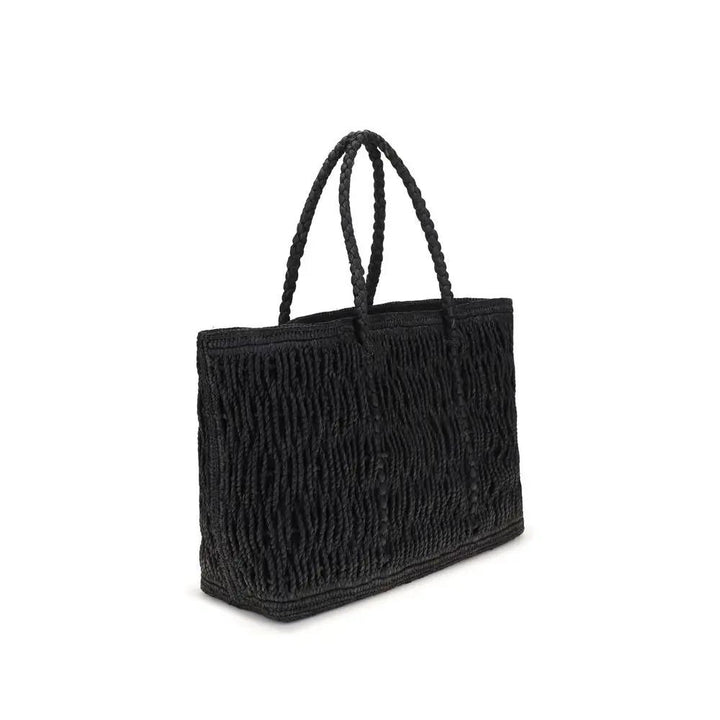 The Row Sample Sale | The Row Black Raffia Shoulder Bag - | Designer outlet