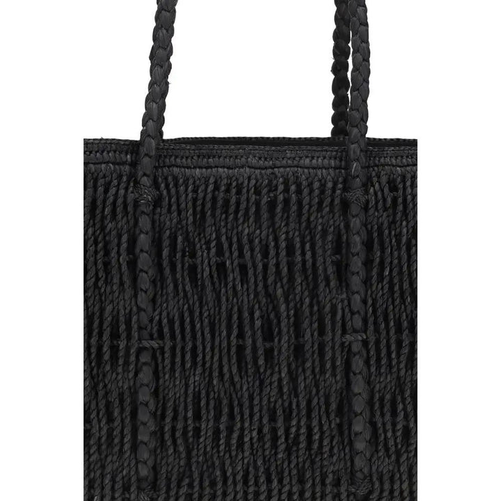 The Row Sample Sale | The Row Black Raffia Shoulder Bag - | Designer outlet