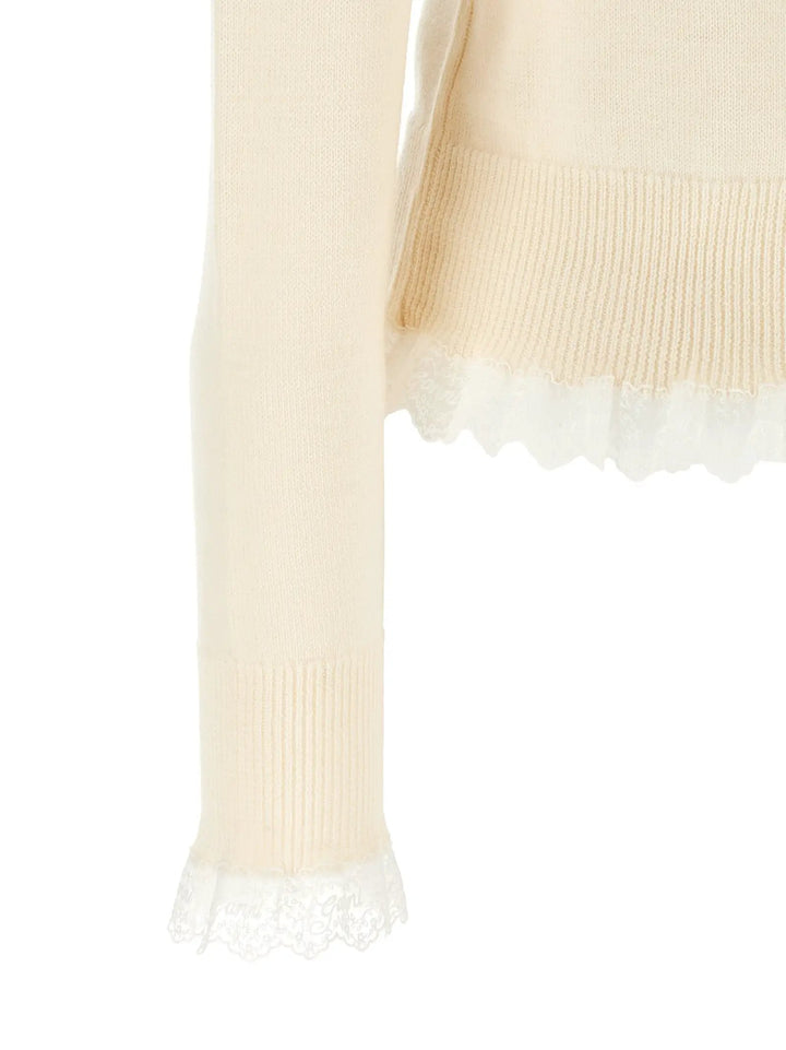 Ganni Sample Sale | Ganni White Merino Wool Cardigan - | Designer outlet