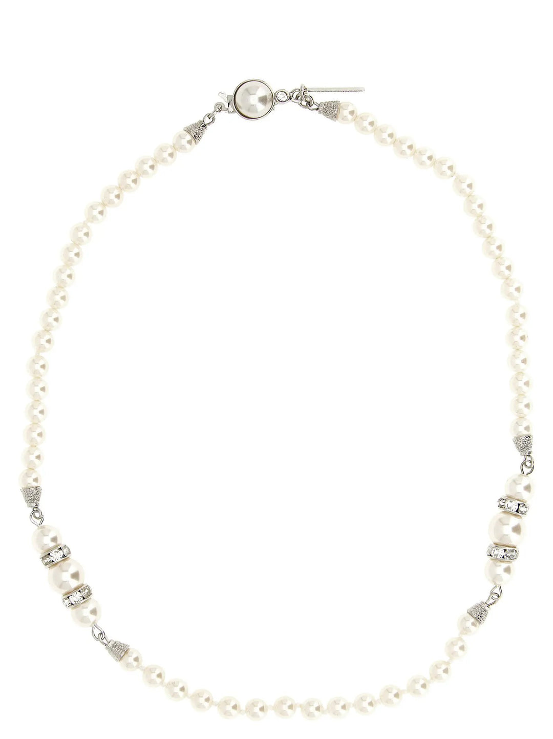 Alessandra Rich Sample Sale | Alessandra Rich White Glass Necklace - | Designer outlet
