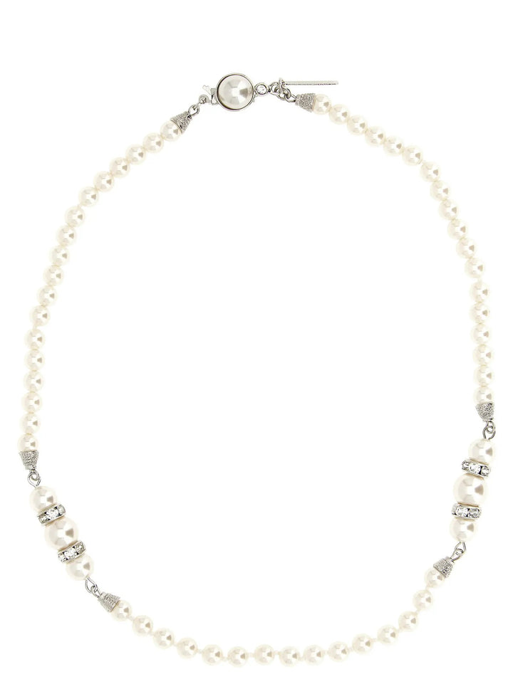 Alessandra Rich Sample Sale | Alessandra Rich White Glass Necklace - | Designer outlet