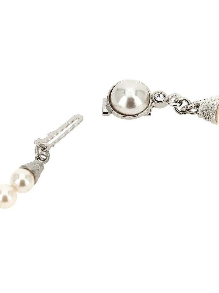 Alessandra Rich Sample Sale | Alessandra Rich White Glass Necklace - | Designer outlet