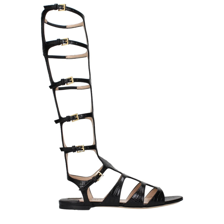 Tom Ford Sample Sale | Tom Ford Black Leather Strap-On Sandals - | Designer outlet