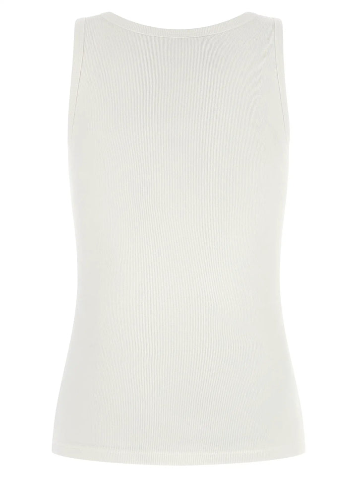 Courrèges Sample Sale | Courrèges White Cotton Sleeveles T-Shirt - | Designer outlet