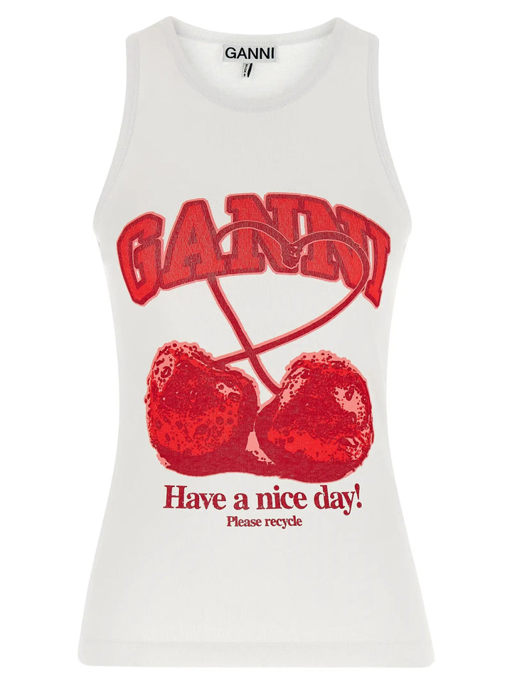 Ganni Sample Sale | Ganni Red Organic Cotton Tank Tops - | Designer outlet