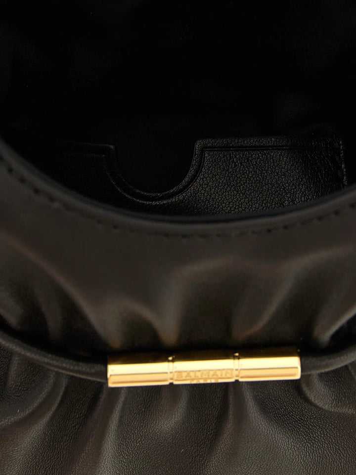 Balmain Sample Sale | Balmain Black Lamb Leather Handbag - | Designer outlet