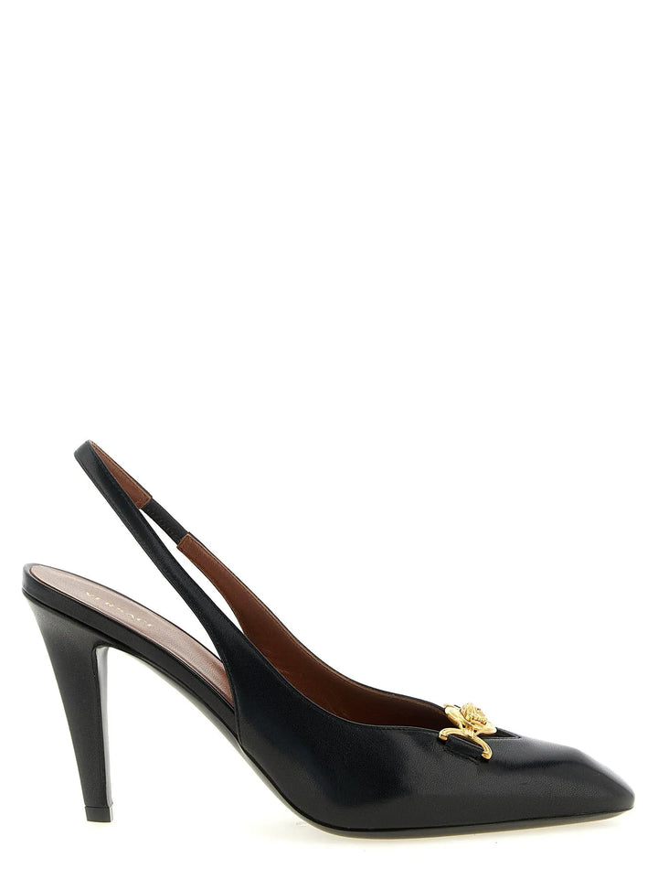 Versace Sample Sale | Versace Black Lamb Leather High Heel Pumps - | Designer outlet