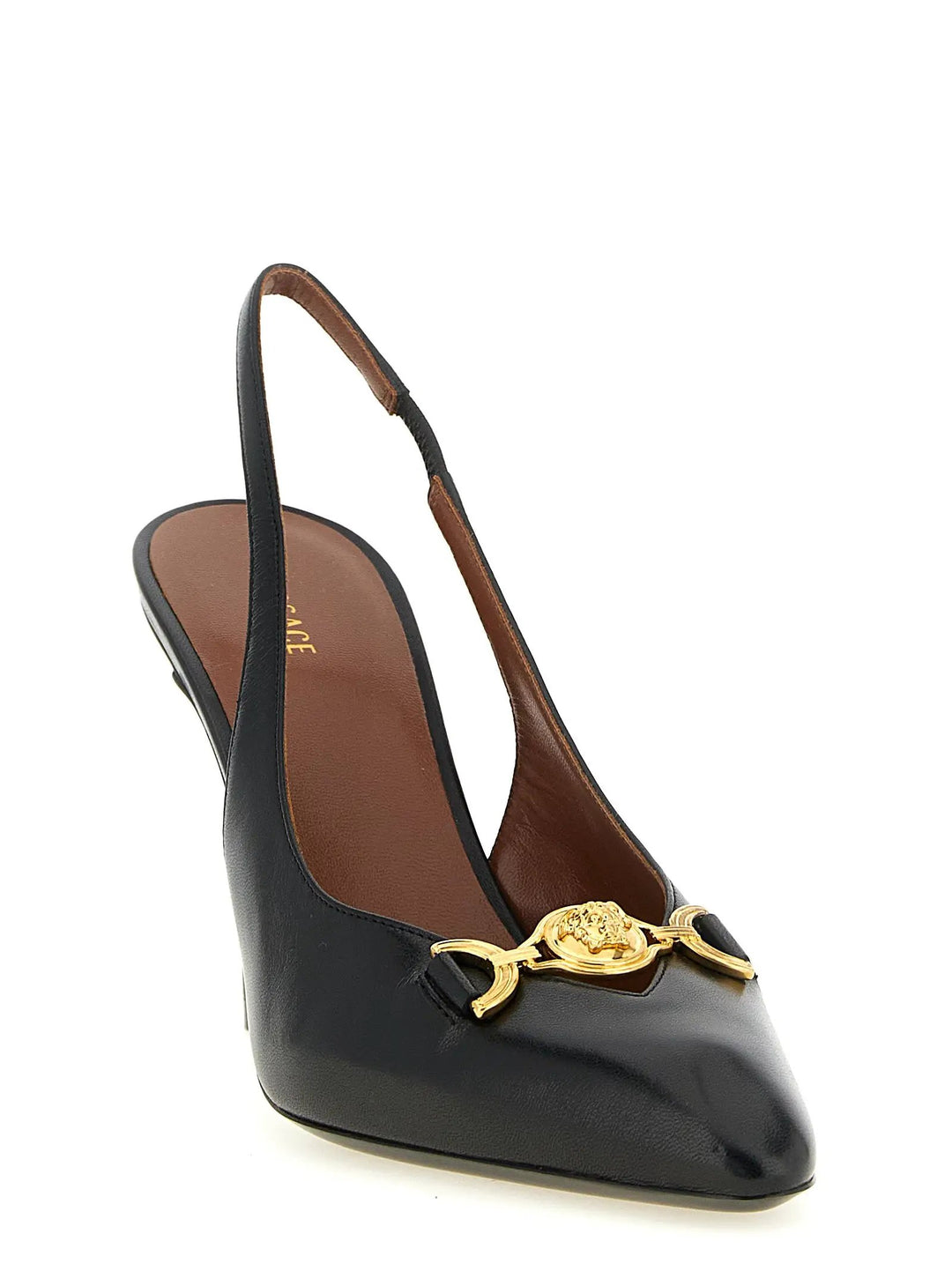Versace Sample Sale | Versace Black Lamb Leather High Heel Pumps - | Designer outlet