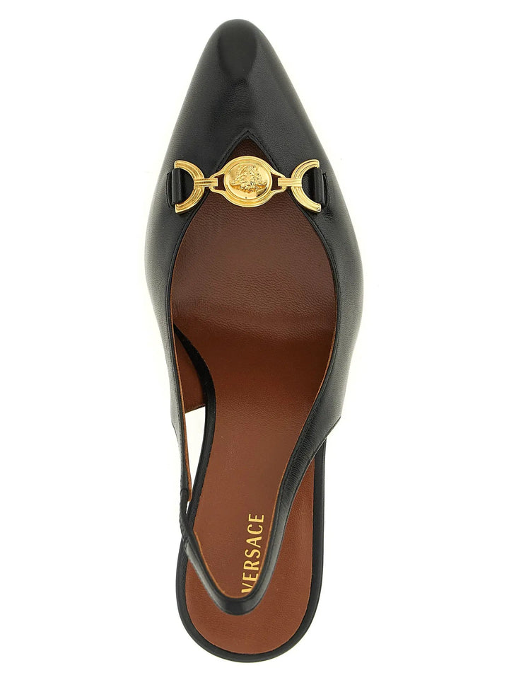 Versace Sample Sale | Versace Black Lamb Leather High Heel Pumps - | Designer outlet
