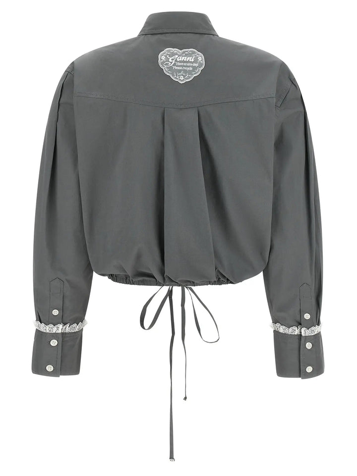 Ganni Sample Sale | Ganni Gray Cotton Blouse - | Designer outlet