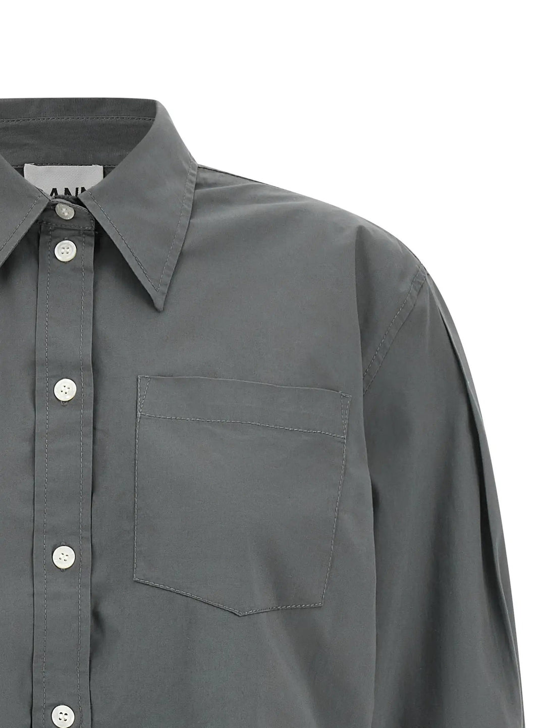 Ganni Sample Sale | Ganni Gray Cotton Blouse - | Designer outlet