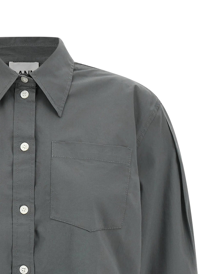 Ganni Sample Sale | Ganni Gray Cotton Blouse - | Designer outlet