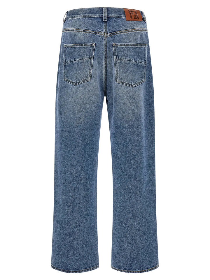 Fendi Sample Sale | Fendi Blue Cotton Relaxed Fit Jeans - | Designer outlet