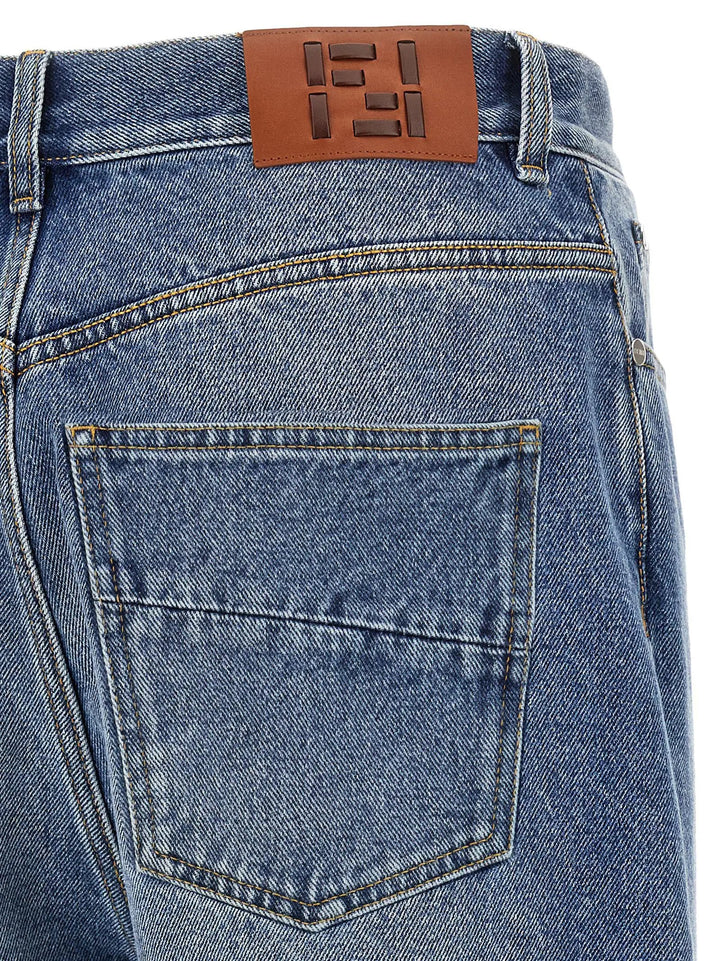 Fendi Sample Sale | Fendi Blue Cotton Relaxed Fit Jeans - | Designer outlet