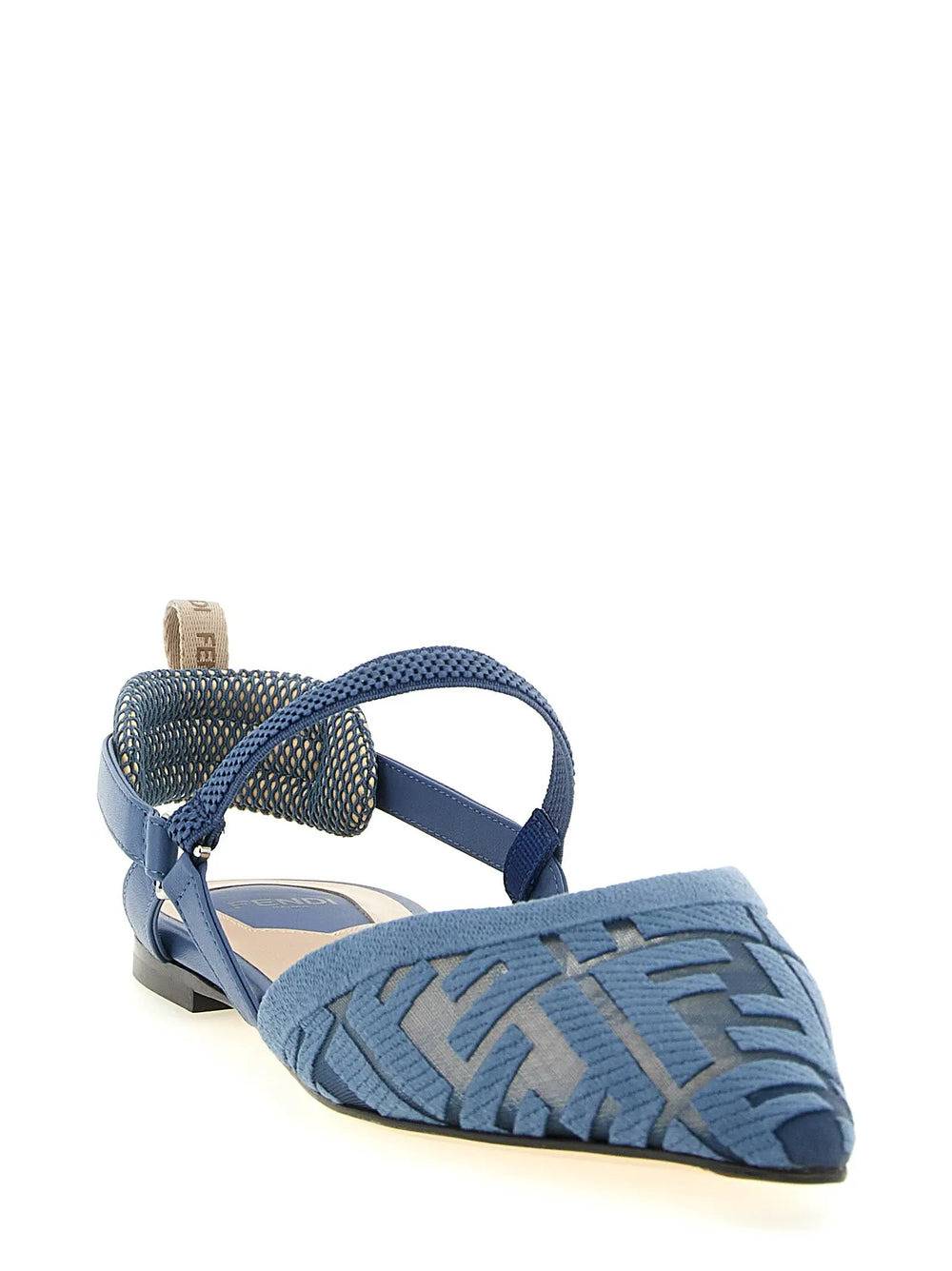 Fendi Sample Sale | Fendi Blue Polyamide Flat Sandals - | Designer outlet