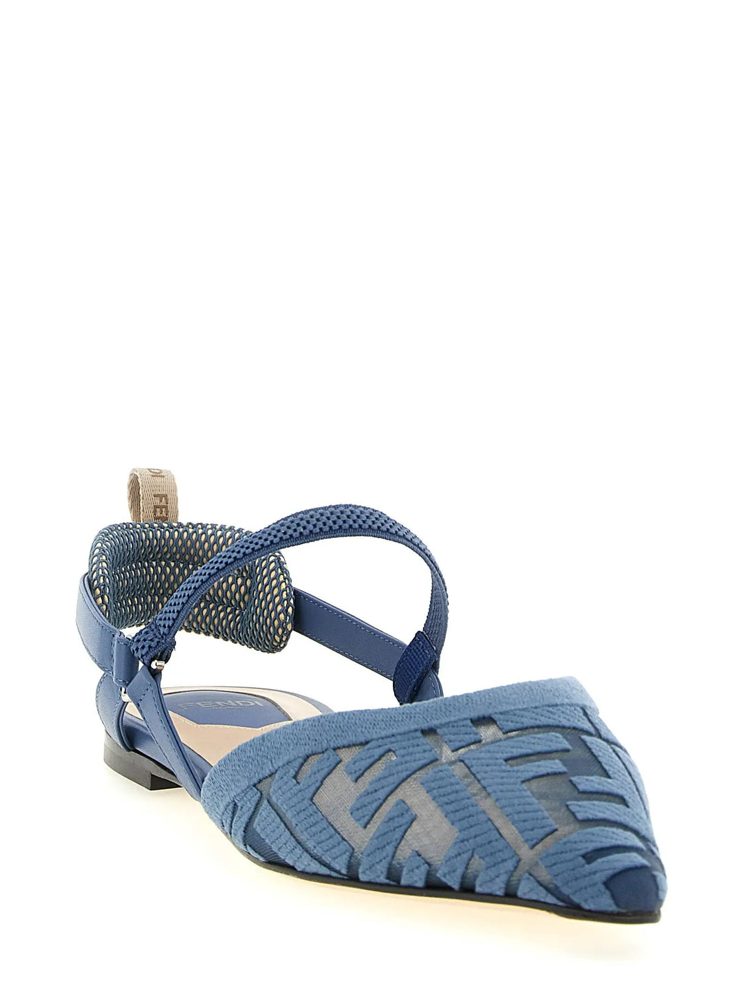 Fendi Sample Sale | Fendi Blue Polyamide Flat Sandals - | Designer outlet