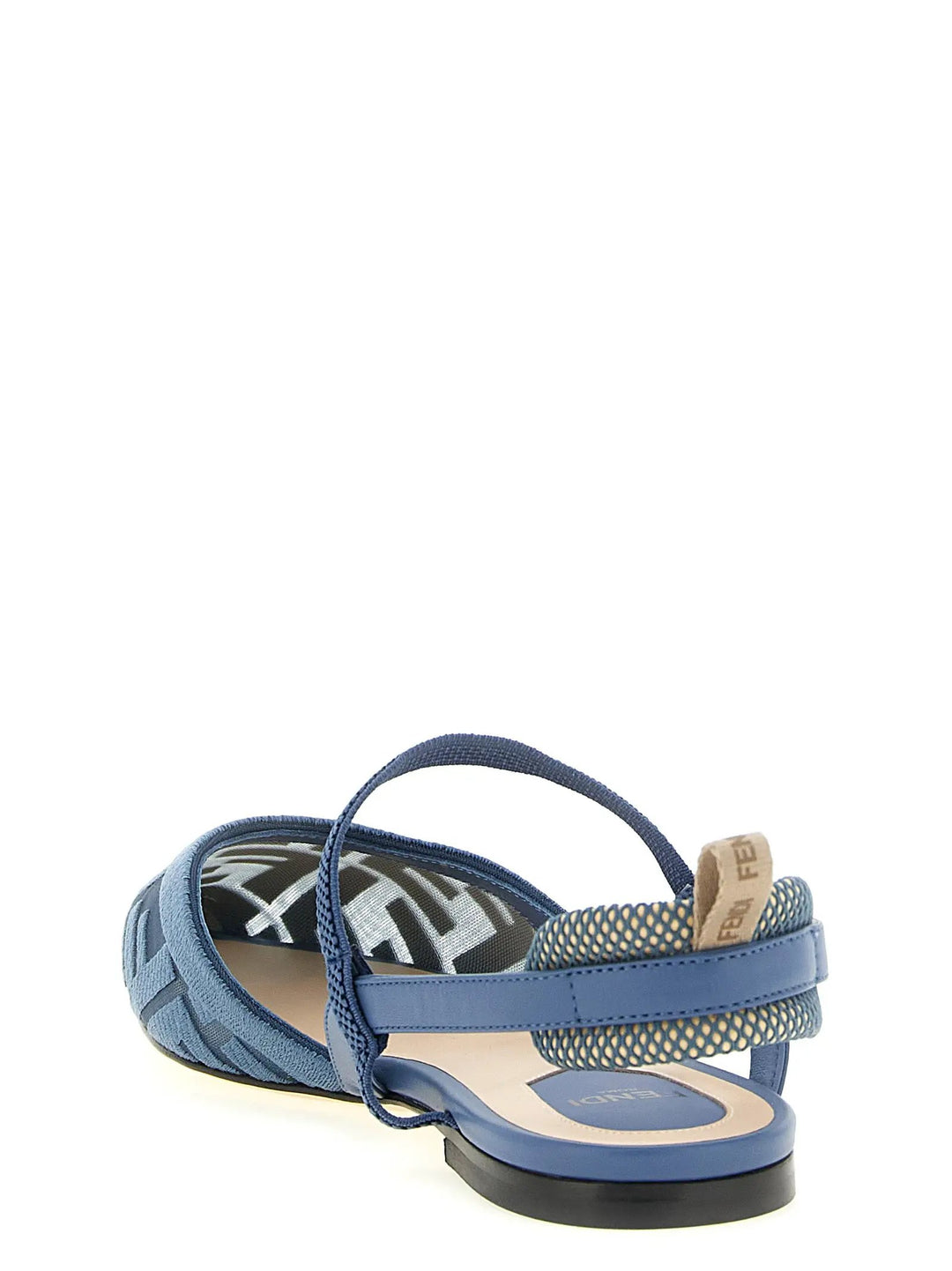 Fendi Sample Sale | Fendi Blue Polyamide Flat Sandals - | Designer outlet