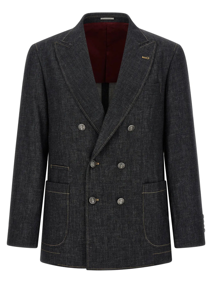 Brunello Cucinelli Sample Sale | Brunello Cucinelli Blue Cotton Blazer - | Designer outlet