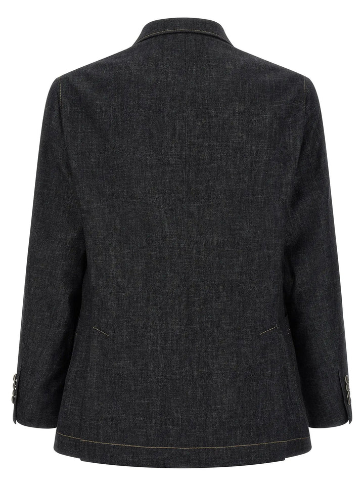 Brunello Cucinelli Sample Sale | Brunello Cucinelli Blue Cotton Blazer - | Designer outlet