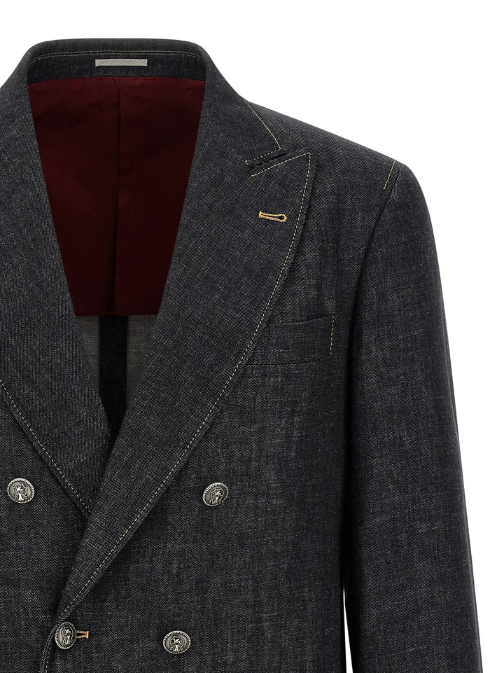 Brunello Cucinelli Sample Sale | Brunello Cucinelli Blue Cotton Blazer - | Designer outlet