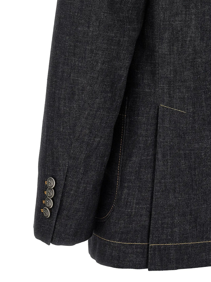 Brunello Cucinelli Sample Sale | Brunello Cucinelli Blue Cotton Blazer - | Designer outlet