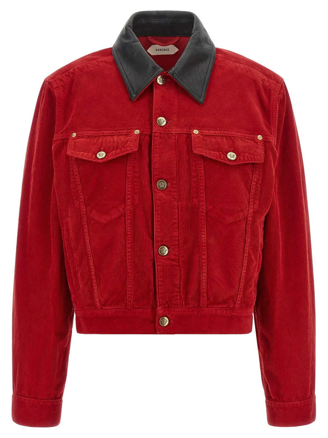 Versace Sample Sale | Versace Red Cotton Full-Length Jacket - | Designer outlet