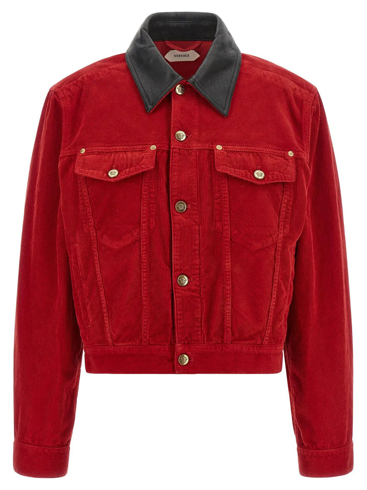 Versace Sample Sale | Versace Red Cotton Full-Length Jacket - | Designer outlet