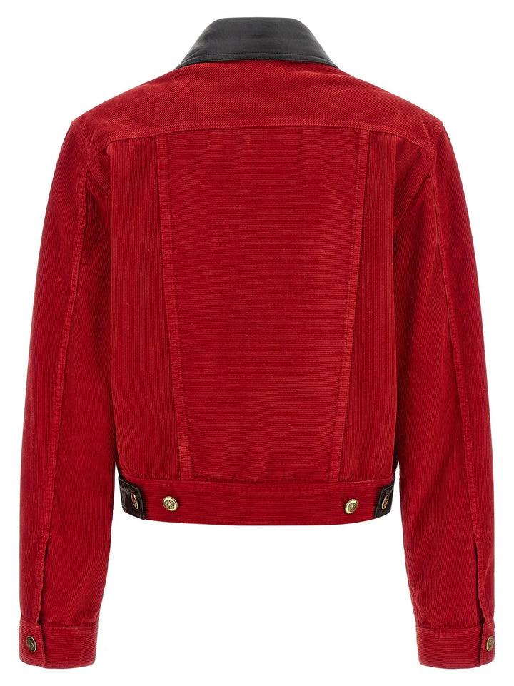 Versace Sample Sale | Versace Red Cotton Full-Length Jacket - | Designer outlet