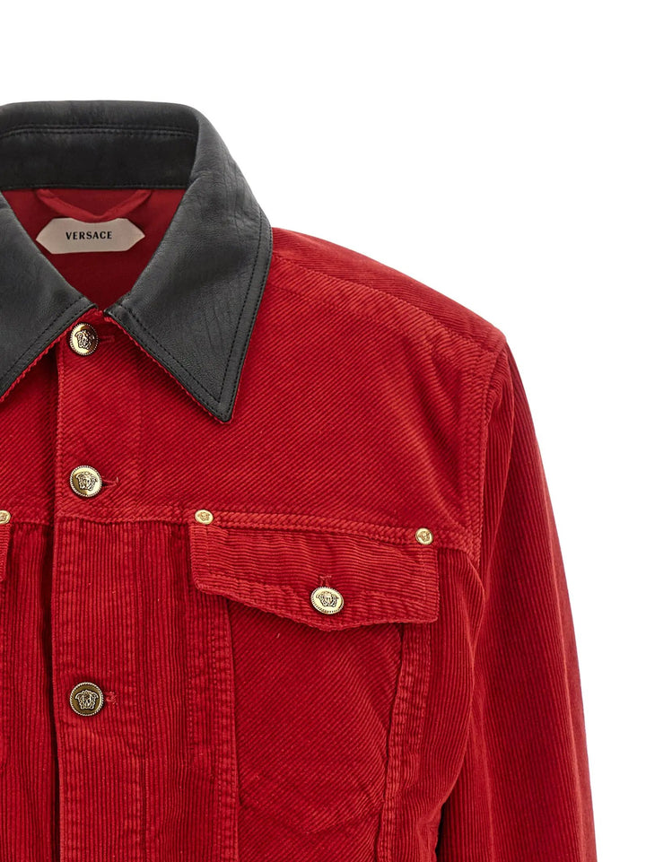 Versace Sample Sale | Versace Red Cotton Full-Length Jacket - | Designer outlet