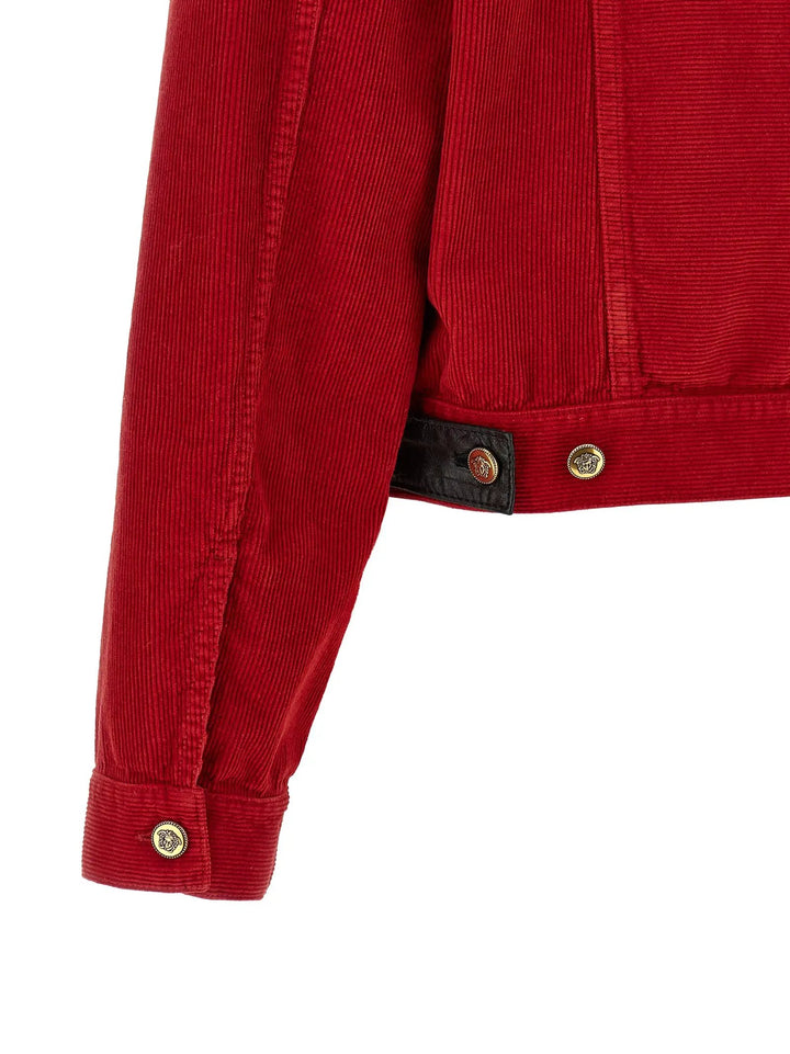Versace Sample Sale | Versace Red Cotton Full-Length Jacket - | Designer outlet