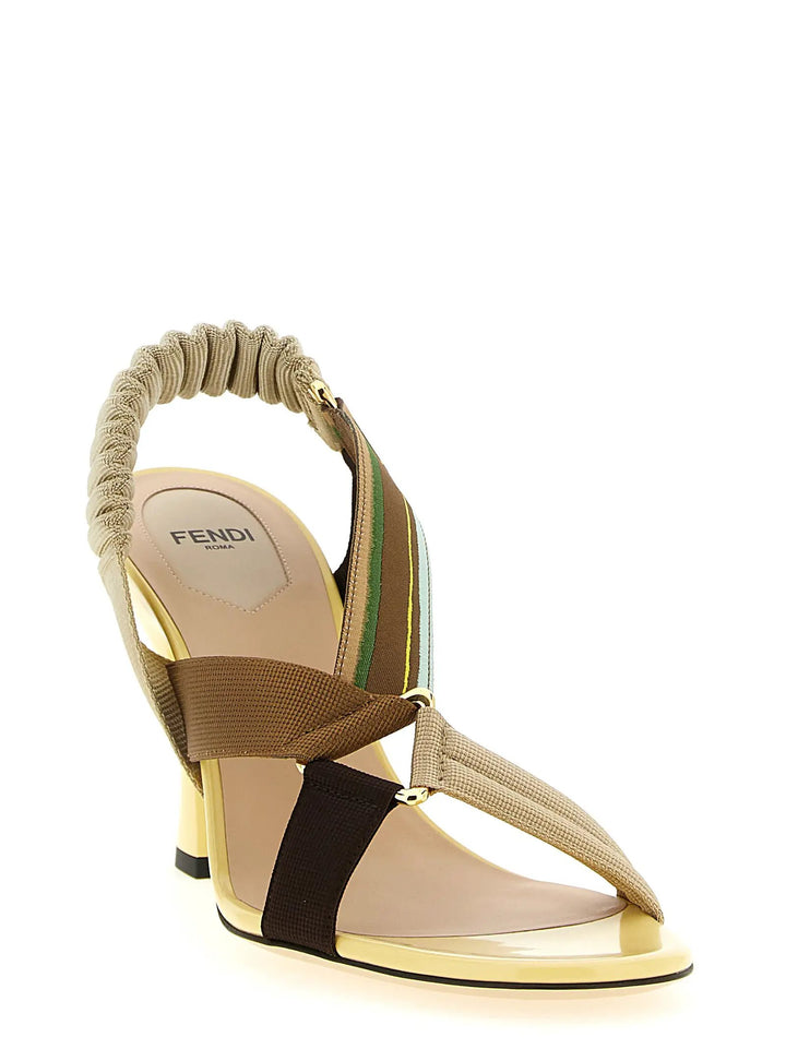 Fendi Sample Sale | Fendi Multicolor Viscose Mid Heel Pumps - | Designer outlet