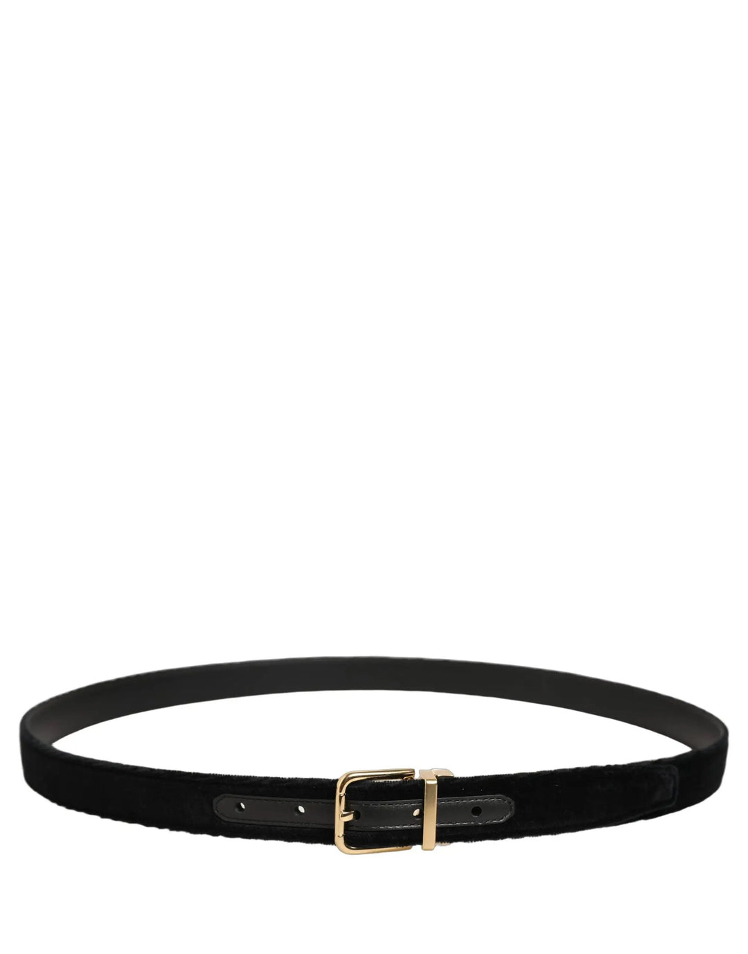 Dolce &amp; Gabbana Sample Sale | Dolce &amp; Gabbana Men Black Velvet Gold Tone Metal Buckle Belt - | Designer outlet