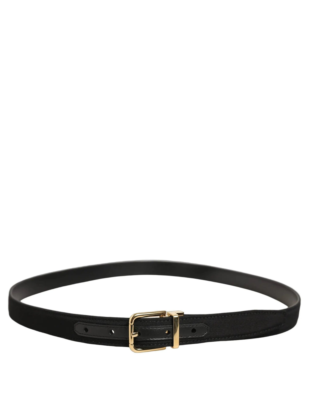 Dolce &amp; Gabbana Sample Sale | Dolce &amp; Gabbana Black Canvas Leather Gold Metal Buckle Belt - | Designer outlet