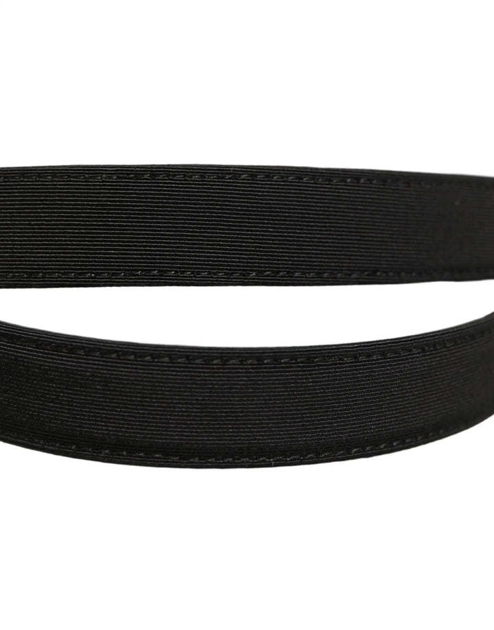 Dolce &amp; Gabbana Sample Sale | Dolce &amp; Gabbana Black Canvas Leather Gold Metal Buckle Belt - | Designer outlet