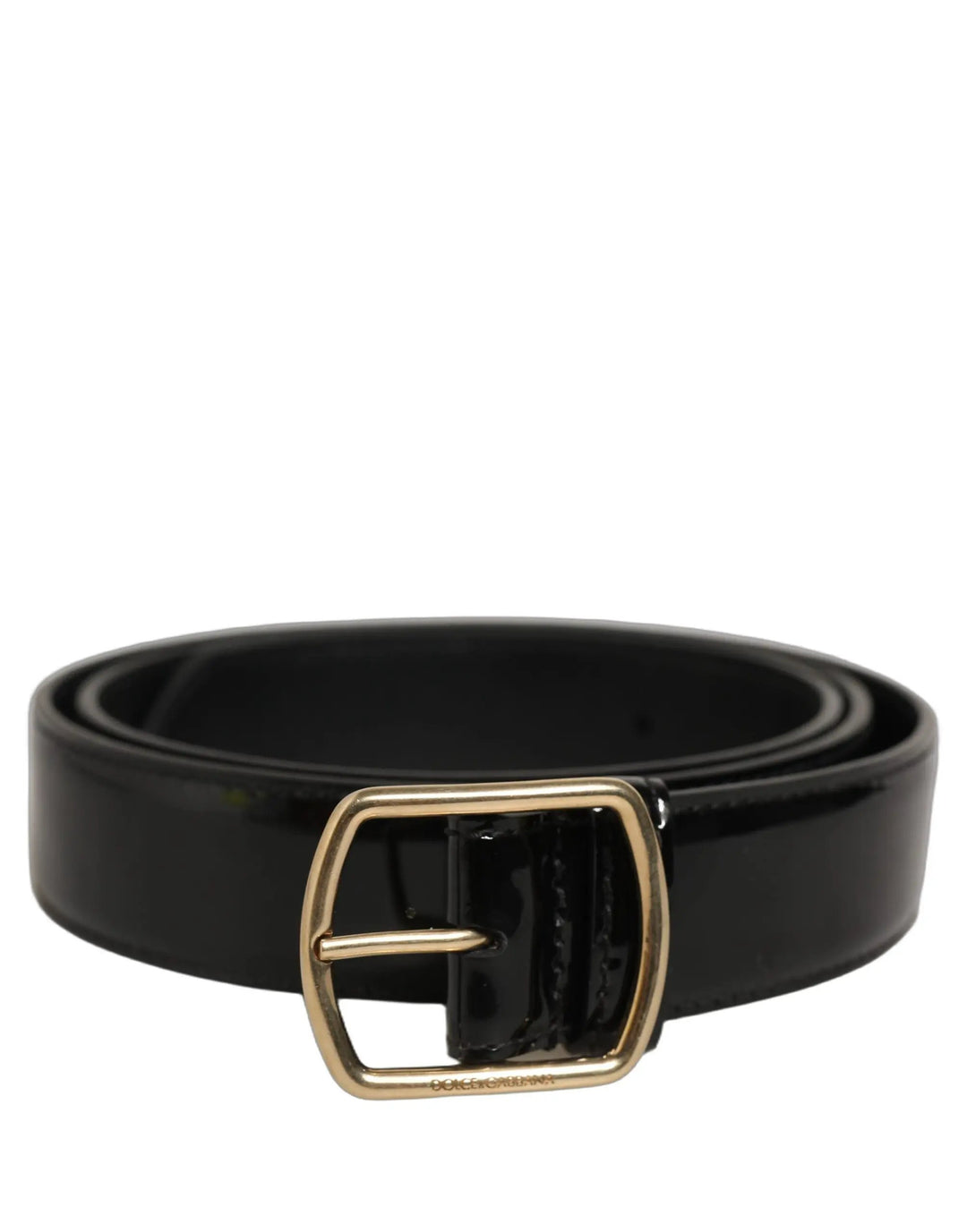Dolce &amp; Gabbana Sample Sale | Dolce &amp; Gabbana Black Patent Leather Gold Metal Buckle Belt - | Designer outlet