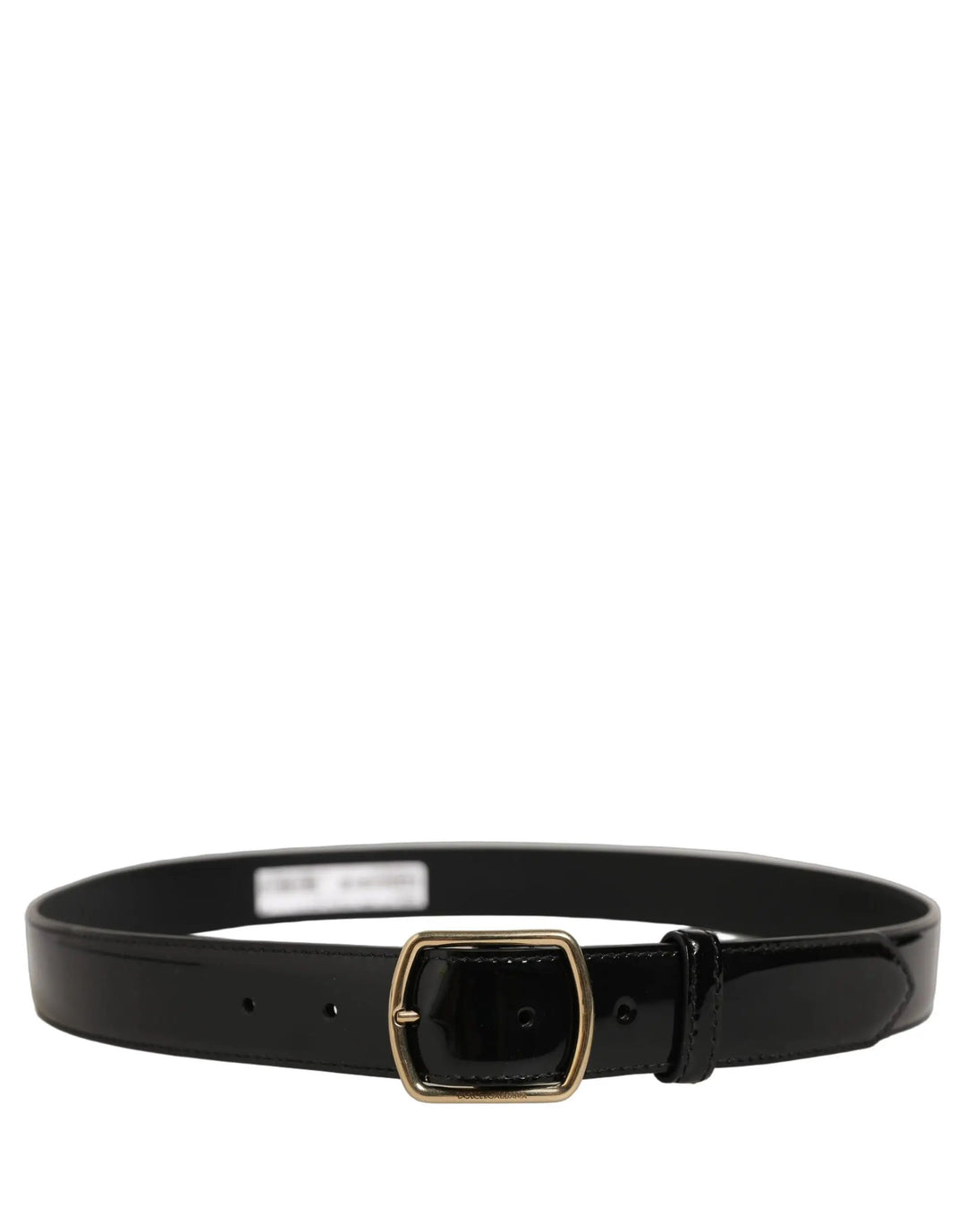 Dolce &amp; Gabbana Sample Sale | Dolce &amp; Gabbana Black Patent Leather Gold Metal Buckle Belt - | Designer outlet