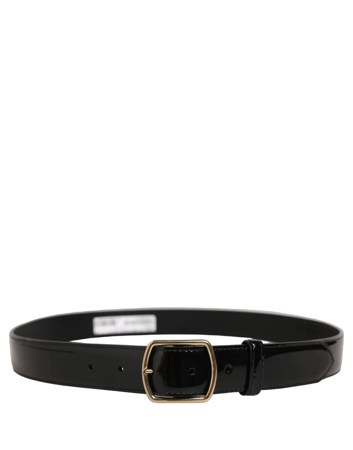 Dolce &amp; Gabbana Sample Sale | Dolce &amp; Gabbana Black Patent Leather Gold Metal Buckle Belt - | Designer outlet