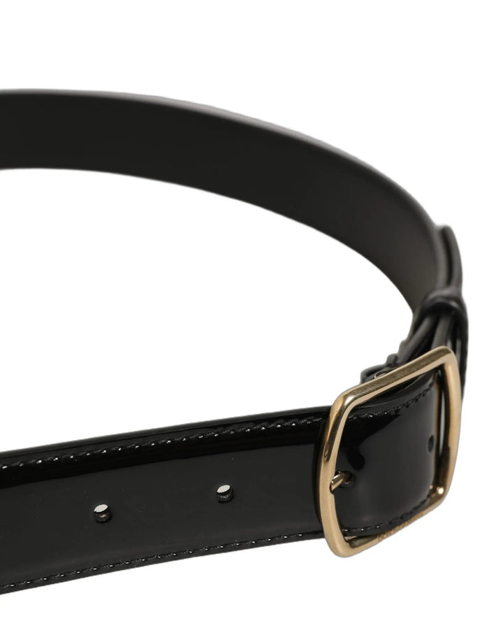 Dolce &amp; Gabbana Sample Sale | Dolce &amp; Gabbana Black Patent Leather Gold Metal Buckle Belt - | Designer outlet