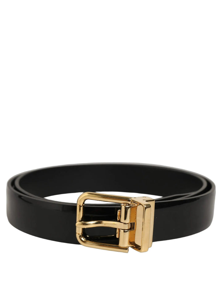 Dolce &amp; Gabbana Sample Sale | Dolce &amp; Gabbana Black Classic Leather Gold Tone Buckle Belt - | Designer outlet