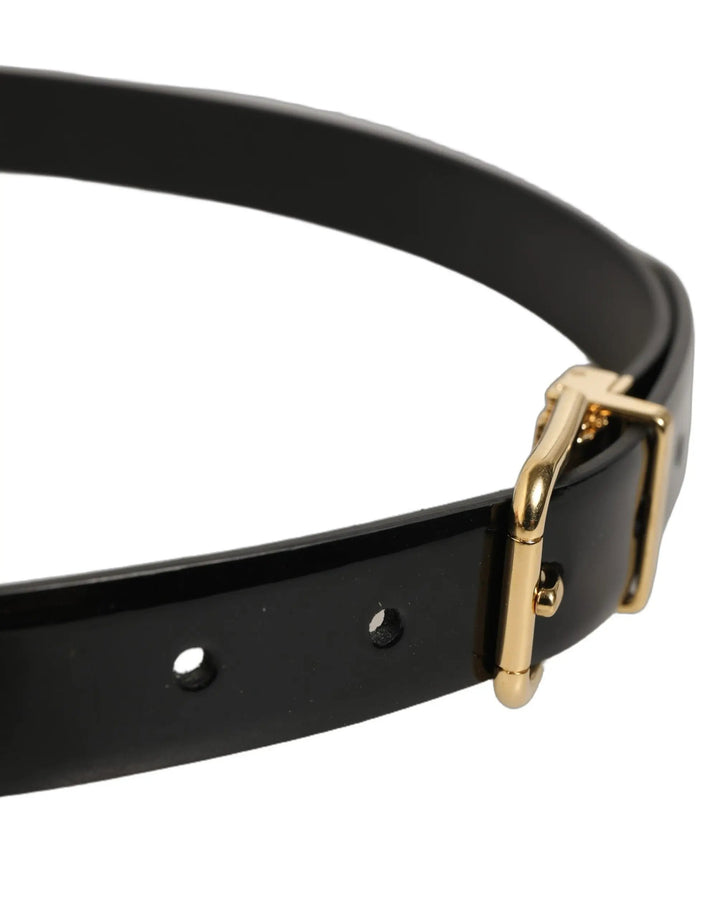 Dolce &amp; Gabbana Sample Sale | Dolce &amp; Gabbana Black Classic Leather Gold Tone Buckle Belt - | Designer outlet