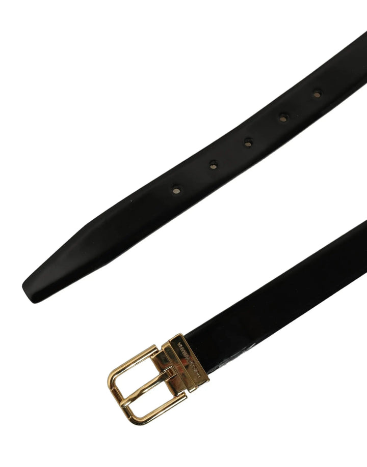 Dolce &amp; Gabbana Sample Sale | Dolce &amp; Gabbana Black Classic Leather Gold Tone Buckle Belt - | Designer outlet